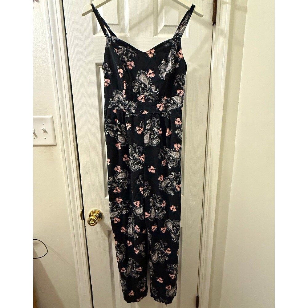 Torrid 00 Black Pink Floral Paisley Wide Leg Palazzo Pants Boho Pull On